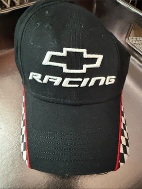 GM Chevrolet Racing Branded Black Cap with Red Accents